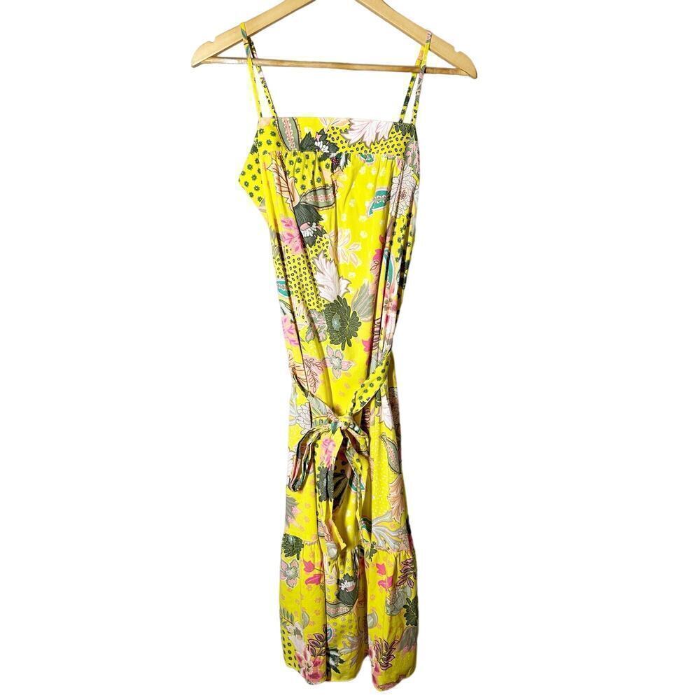 LOFT Floral Strappy Flounce Summer Midi Casual Dress Size 6